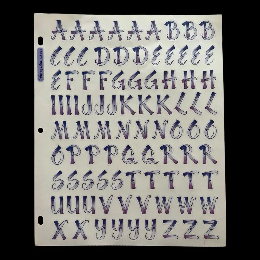 Scrapbooking Alphabet Sticker Lot 11 Incomplete Sheets Alphabitties and More - Picture 8 of 16